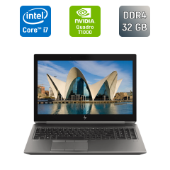 Мобільна робоча станція Б-клас HP zBook 15 G6 / 15.6" (1920x1080) IPS / Intel Core i7-9850H (6 (12) ядер по 2.6 - 4.6 GHz) / 32 GB DDR4 / 256 GB SSD / nVidia Quadro T1000, 4 GB GDDR5, 128-bit / Fingerprint / WebCam / HDMI