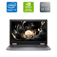 Мобільна робоча станція Dell Precision 7540 / 15.6" (1920x1080) IPS / Intel Core i7-9850H (6 (12) ядер по 2.6 - 4.6 GHz) / 32 GB DDR4 / 512 GB SSD / nVidia Quadro RTX 3000, 6 GB GDDR6, 192-bit / TouchID / HDMI / Windows 10