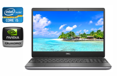 Мобільна робоча станція Dell Precision 7550 / 15.6" (1920x1080) IPS / Intel Core i5-10400H (4 (8) ядра по 2.6 - 4.6 GHz) / 32 GB DDR4 / 512 GB SSD / nVidia Quadro T1000, 4 GB GDDR6, 128-bit / WebCam / HDMI / Windows 10