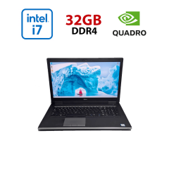 Мобільна робоча станція Dell Precision 7740 / 17.3" (1920x1080) IPS / Intel Core i7-9750H (6 (12) ядер по 2.6 - 4.5 GHz) / 32 GB DDR4 / 512 GB SSD / nVidia Quadro RTX 4000, 8 GB GDDR6, 256-bit / WebCam