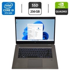 Мобільна робоча станція HP ZBook Studio G5 / 15.6" (3840x2160) IPS / Intel Core i9-9880H (8 (16) ядер по 2.3 - 4.8 GHz) / 16 GB DDR4 / 256 GB SSD / nVidia Quadro P2000, 4 GB GDDR5, 128-bit / WebCam