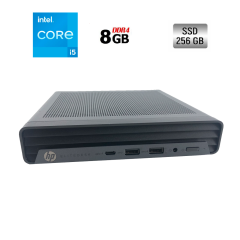 Неттоп HP EliteDesk 800 G6 Tiny / Intel Core i5-10500T (6 (12) ядер по 2.3 - 3.8 GHz) / 8 GB DDR4 / 256 GB SSD / Intel HD Graphics 630