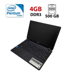 Ноутбук Acer Aspire ES1-512 / 15.6" (1366x768) TN / Intel Pentium N3540 (4 ядра по 2.16 - 2.66 GHz) / 4 GB DDR3 / 500 GB HDD / Intel HD Graphics / WebCam