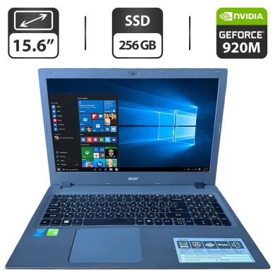 Ноутбук Б-клас Acer Aspire E5-573 / 15.6" (1366x768) TN / Intel Core i7-5500U (2 (4) ядра по 2.4 - 3.0 GHz) / 8 GB DDR3 / 256 GB SSD / nVidia GeForce 920M, 4 GB GDDR3, 64-bit / WebCam