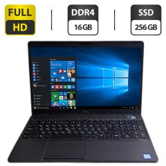 Ноутбук Б-клас Dell Latitude 5500 / 15.6" (1920x1080) IPS / Intel Core i7-8665U (4 (8) ядра по 1.9 - 4.8 GHz) / 16 GB DDR4 / 256 GB SSD / Intel UHD Graphics / WebCam