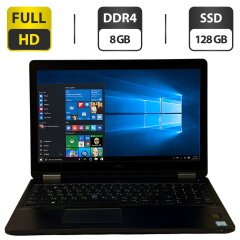 Ноутбук Б-класс Dell Latitude E5570 / 15.6" (1920x1080) IPS / Intel Core i5-6300U (2 (4) ядра по 2.4 GHz) / 8 GB DDR4 / 128 GB SSD / Intel HD Graphics 520 / WebCam / Windows 10 Pro