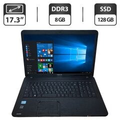 Ноутбук Б-класс Toshiba Satellite C870-182 / 17.3" (1600x900) TN / Intel Core i3-2328M (2 (4) ядра по 2.2 GHz) / 8 GB DDR3 / 128 GB SSD / Intel HD Graphics 3000 / WebCam / DVD-ROM