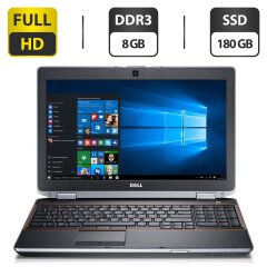 Ноутбук Dell Latitude E6520 / 15.6" (1920x1080) TN / Intel Core i5-2520M (2 (4) ядра по 2.5 - 3.2 GHz) / 8 GB DDR3 / 180 GB SSD / Intel HD Graphics 3000 / WebCam / DVD-ROM