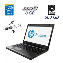 Ноутбук HP ProBook 6570b Grey / 15.6" (1600x900) TN / Intel Core i5-3340M (2 (4) ядра по 2.7 - 3.4 GHz) / 8 GB DDR3 / 500 GB HDD / WebCam / DVD-ROM / DP