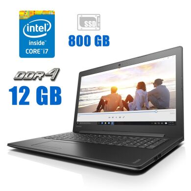 Ноутбук Lenovo IdeaPad 310-15IKB / 15.6" (1366x768) TN Touch / Intel Core i7-7500U (2 (4) ядра по 2.7 - 3.5 GHz) / 12 GB DDR4 / 800 GB SSD / Intel HD Graphics 620 / WebCam / Win 10