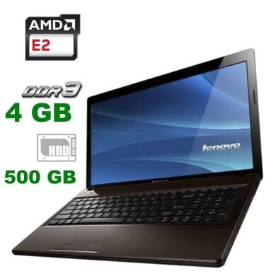 Ноутбук Lenovo Ideapad G585 / 15.6" (1366x768) TN / AMD E2-1800 (2 ядра по 1.7 GHz) / 4 GB DDR3 / 500 GB HDD / AMD Radeon HD 7340M / USB 3.0 / WebCam 