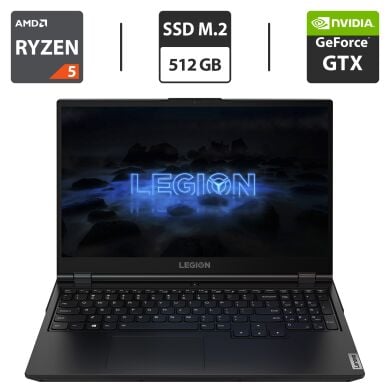Новый игровой ноутбук Lenovo Legion 5 15ARH05 / 15.6" (1920x1080) IPS / AMD Ryzen 5 4800H (8 (16) ядер по 2.9 - 4.2 GHz) / 8 GB DDR4 / 512 GB SSD M.2 / nVidia GeForce GTX 1650 Ti, 4 GB GDDR6, 128-bit / WebCam