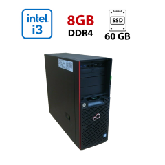 Сервер Fujitsu PRIMERGY TX1330 M2 Full Tower / Intel Core i3-6100 (2 (4) ядра по 3.7 GHz) / 8 GB DDR4 / 60 GB SSD / Matrox G200e ServerEngines