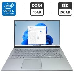 Ультрабук Asus VivoBook S512J / 15.6" (1920x1080) IPS / Intel Core i7-1065G7 (4 (8) ядра по 1.3 - 3.9 GHz) / 16 GB DDR4 / 240 GB SSD / Intel Iris Plus Graphics / WebCam