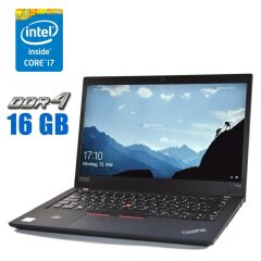 Ультрабук Б-клас Lenovo ThinkPad T490 / 14" (1366x768) TN / Intel Core i7-8565U (4 (8) ядра по 1.8 - 4.6 GHz) / 16 GB DDR4 / 480 GB SSD / Intel UHD Graphics 620 / WebCam