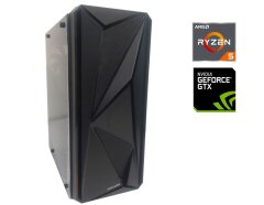 Игровой ПК 1stPlayer Black Tower NEW / AMD Ryzen 5 3600 (6 (12) ядер по 3.6 - 4.2 GHz) / 16 GB DDR4 / 500 GB SSD / nVidia GeForce GTX 1660 Super, 6 GB GDDR6, 192-bit / 750W