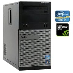 Игровой ПК Dell OptiPlex 3010 Tower / Intel Core i5-3470 (4 ядра по 3.2 - 3.6 GHz) / 16 GB DDR3 / 120 GB SSD + 500 GB HDD / nVidia GeForce GTX 1050, 2 GB GDDR5, 128-bit / DVD-RW / Win 10 Pro + Кабель питания