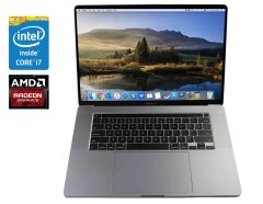 Ультрабук Б-клас Apple MacBook Pro 16 2019 A2141 / 16" (3072x1920) IPS / Intel Core i7-9750H (6 (12) ядер по 2.6 - 4.5 GHz) / 16 GB DDR4 / 512 GB SSD / AMD Radeon Pro 5300M, 4 GB GDDR6, 128-bit / WebCam / MacOS