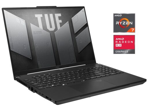Игровой ноутбук Asus TUF Gaming Advantage A16 FA617NS / 16" (1920x1200) IPS / AMD Ryzen 7 7735HS (8 (16) ядер по 3.2 - 4.75 GHz) / 16 GB DDR5 / 512 GB SSD / AMD Radeon RX 7600S, 8 GB GDDR6, 128-bit / WebCam