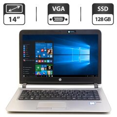 Ультрабук Б-клас HP ProBook 440 G3 / 14" (1366x768) TN / Intel Core i5-6200U (2 (4) ядра по 2.3 - 2.8 GHz) / 4 GB DDR4 / 128 GB SSD / Intel UHD Graphics 520 / WebCam / VGA