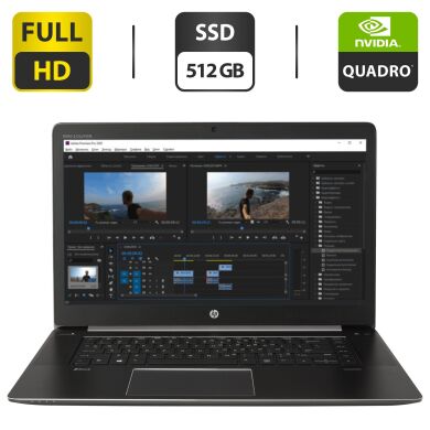 Мобільна робоча станція HP ZBook 15 G3 / 15.6" (1920x1080) IPS / Intel Core i7-6820HQ (4 (8) ядра по 2.7 - 3.6 GHz) / 16 GB DDR4 / 512 GB SSD / nVidia Quadro M1000M, 2 GB GDDR5, 128-bit / WebCam / HDMI
