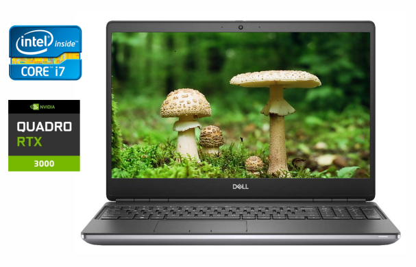 Мобільна робоча станція Dell Precision 7550 / 15.6" (1920x1080) IPS / Intel Core i7-10875H (8 (16) ядер по 2.3 - 5.1 GHz) / 64 GB DDR4 / 1000 GB SSD M.2 / nVidia Quadro RTX 5000, 16 GB GDDR6, 256-bit / WebCam + бездротова миша