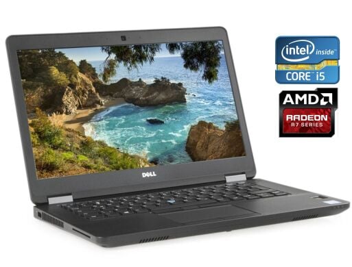 Ультрабук Dell Latitude E5470 / 14" (1366x768) TN / Intel Core i5-6440HQ (4 ядра по 2.6 - 3.5 GHz) / 8 GB DDR4 / 240 GB SSD / AMD Radeon R7 M360, 2 GB DDR3, 64-bit / WebCam / Win 10 Pro