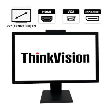 Монитор Lenovo ThinkVision T2224zD / 22" (1920x1080) IPS / DP, HDMI, VGA
