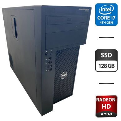 Робоча станція Dell Precision T1700 Tower / Intel Core i7-4770 (4 (8) ядра по 3.4 - 3.9 GHz) / 16 GB DDR3 / 128 GB SSD / AMD Radeon HD 5750, 1 GB GDDR5, 128-bit / DVD-ROM