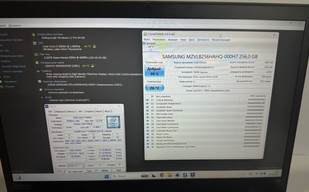 Ультрабук Lenovo ThinkPad T590 / 15.6" (1920x1080) IPS / Intel Core i7-8565U (4 (8) ядра по 1.8 - 4.6 GHz) / 8 GB DDR4 / 256 GB SSD / Intel UHD Graphics / WebCam / Win 11