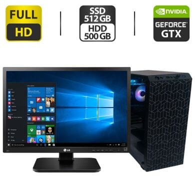 Комплект ПК: GTL 2625B6 Tower / Intel Xeon E3-1230 v2 (аналог i7-3770) (4 (8) ядра по 3.3 - 3.7 GHz) / 16 GB DDR3 / 512 GB SSD + 500 GB HDD / nVidia GeForce GTX 1050 Ti, 4 GB GDDR5, 128-bit / 350W + Монитор LG 24MB37PM-B / 24" (1920x1080) IPS + Кабели