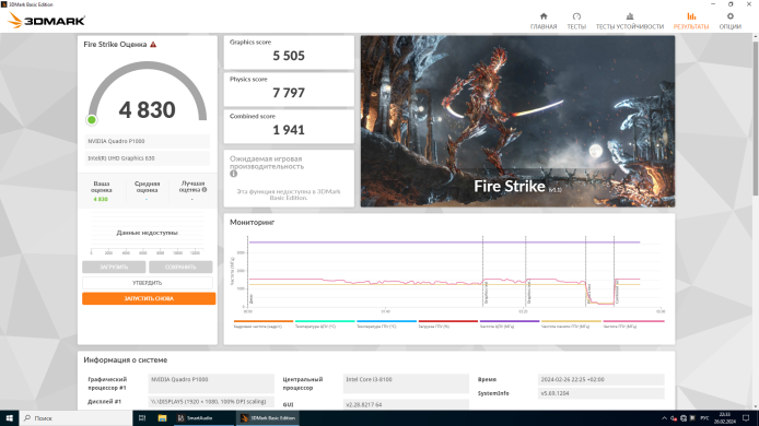 Дискретная видеокарта nVidia Quadro P1000, 4 GB GDDR5, 128-bit / miniDP 