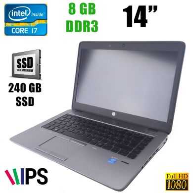 HP EliteBook 840 G2 / 14" (1920x1080) IPS / Intel® Core™ i7-5500U (2(4)ядра по 2.4 - 3.0GHz) / 8GB DDR3 / 240GB SSD / VGA, DisplayPort