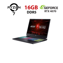 Ігровий ноутбук Acer Nitro 16 AN16-41-R0ZY / 16" (2560x1600) IPS / AMD Ryzen 7 7735HS (8 (16) ядер по 3.2 - 4.75 GHz) / 16 GB DDR5 / 480 GB SSD NVMe / nVidia GeForce RTX 4070, 8 GB GDDR6, 128-bit / WebCam