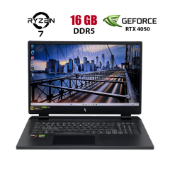 Ігровий ноутбук Б-клас Acer Nitro 17 AN17-41-R6L9 / 17.3" (1920x1080) IPS / AMD Ryzen 7 7840HS (8 (16) ядер по 3.8 - 5.1 GHz) / 16 GB DDR5 / 960 GB SSD / nVidia GeForce RTX 4050, 6 GB GDDR6, 96-bit / WebCam
