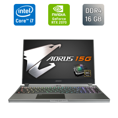 Ігровий ноутбук Б-клас AORUS 15G WR / 15.6" (1920x1080) IPS / Intel Core i7-10750H (6 (12) ядер по 2.6 - 5.0 GHz) / 16 GB DDR4 / 512 GB SSD / nVidia GeForce RTX 2070, 8 GB GDDR6, 256-bit / WebCam / Windows 10