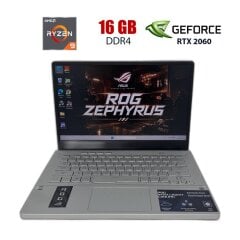 Ігровий ноутбук Б-клас Asus ROG Zephyrus G14 GA401IV / 14" (1920x1080) IPS / AMD Ryzen 9 4900HS (8 (16) ядер по 3 - 4.3 GHz) / 16 GB DDR4 / 512 GB SSD / nVidia GeForce RTX 2060 Max-Q, 6 GB GDDR6, 192-bit / WebCam