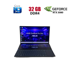 Ігровий ноутбук Б-клас Asus ZenBook Pro Duo UX582HS / 15.6" (3840x2160) OLED / Intel Core i9-11900H (8 (16) ядер по 2.1 - 4.9 GHz) / 32 GB DDR4 / 1000 GB SSD NVMe / nVidia GeForce RTX 3080, 8 GB GDDR6, 256-bit / WebCam