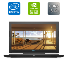 Игровой ноутбук Dell G7 7588 / 15.6" (1920x1080) IPS / Intel Core i7-8750H (6 (12) ядер по 2.2 - 4.1 GHz) / 16 GB DDR4 / 256 GB SSD + 1000 GB HDD / nVidia GeForce GTX 1060, 6 GB GDDR5, 192-bit / WebCam / Windows 10