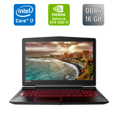 Ігровий ноутбук Lenovo Legion Y720-15IKBN / 15.6" (1920x1080) IPS / Intel Core i7-7700HQ (4 (8) ядра по 2.8 - 3.8 GHz) / 16 GB DDR4 / 128 GB SSD + 1000 GB HDD / nVidia Geforce GTX 1050 Ti, 4 GB GDDR5, 128-bit / HDMI / WebCam