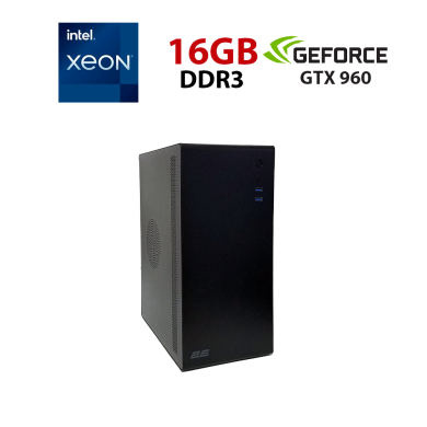Игровой ПК 2E Credo V200B-400 Tower / Intel Xeon E3-1230 v2 (аналог i7-3770) (4 (8) ядра по 3.3 - 3.7 GHz) / 16 GB DDR3 / 256 GB SSD NVMe / nVidia GeForce GTX 960, 4 GB GDDR5, 128-bit / Win 10 non Lic