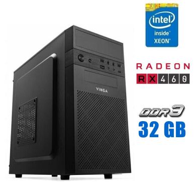 Игровой ПК Vinga CS112B Tower / Intel Xeon E3-1240 v3 (4 (8) ядра по 3.4 - 3.8 GHz) (аналог i7-4770) / 32 GB DDR3 / 256 GB SSD / AMD Radeon RX 460, 2 GB GDDR5, 128-bit Игровой ПК Vinga CS112B Tower / Intel Xeon E3-1240 v3 (4 (8) ядра по 3.4 - 3.8 GHz) (аналог i7-4770) / 32 GB DDR3 / 256 GB SSD / AMD Radeon RX 460, 2 GB GDDR5, 128-bit