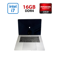 Ігровий ультрабук Б-клас Apple MacBook Pro A1990 2018 / 15.4" (2880x1800) IPS / Intel Core i7-9750H (6 (12) ядер по 2.6 - 4.5 GHz) / 16 GB DDR4 / 1000 GB SSD / AMD Radeon RX 560X, 4 GB GDDR5, 128-bit / WebCam / macOS