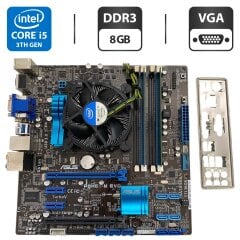 Комплект: материнська плата Asus P8H61-M EVO / Intel Core i5-3470 (4 ядра по 3.2 - 3.6 GHz) / 8 GB DDR3 / Intel HD Graphics 2500 / Socket LGA1155 / Кулер BOX