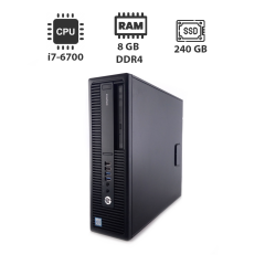 Компьютер HP ProDesk 800 G2 SFF / Intel Core i7-6700 (4 (8) ядра по 3.4 - 4.0 GHz) / 8 GB DDR4 / 240 GB SSD / Intel HD Graphics 530 / 200W / DisplayPort