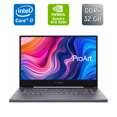 Мобільна робоча станція Asus StudioBook W500G / 15.6" (3840x2160) IPS / Intel Core i7-9750H (6 (12) ядер по 2.6 - 4.5 GHz) / 32 GB DDR4 / 512 GB SSD / nVidia Quadro RTX 5000, 16 GB GDDR6, 256-bit / HDMI / Windows 10