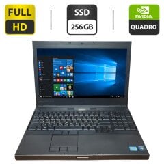 Мобільна робоча станція Б-клас Dell Precision M4600 / 15.6" (1920x1080) TN / Intel Core i7-2820QM (4 (8) ядра по 2.3 - 3.4 GHz) / 16 GB DDR3 / 256 GB SSD / nVidia Quadro 2000M, 2 GB GDDR3, 128-bit / WebCam / DVD-ROM