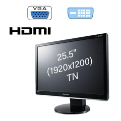 Монитор Б класс Samsung 2693HM / 25.5" (1920x1200) TN / 1x VGA, 1x DVI, 1x HDMI / Встроенные колонки 2x 2W