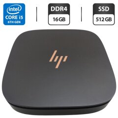 Неттоп HP Elite Slice G1 USFF / Intel Core i5-6600T (4 ядра по 2.7 - 3.5 GHz) / 16 GB DDR4 / 512 GB SSD / Intel HD Graphics 530 + Блок питания