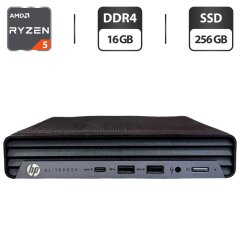 Неттоп HP EliteDesk 805 G6 Desktop Mini PC USFF / AMD Ryzen 5 Pro 4650G (6 (12) ядер по 3.7 - 4.2 GHz) / 16 GB DDR4 / 256 GB SSD M.2 / AMD Radeon Graphics / Windows 11 Pro